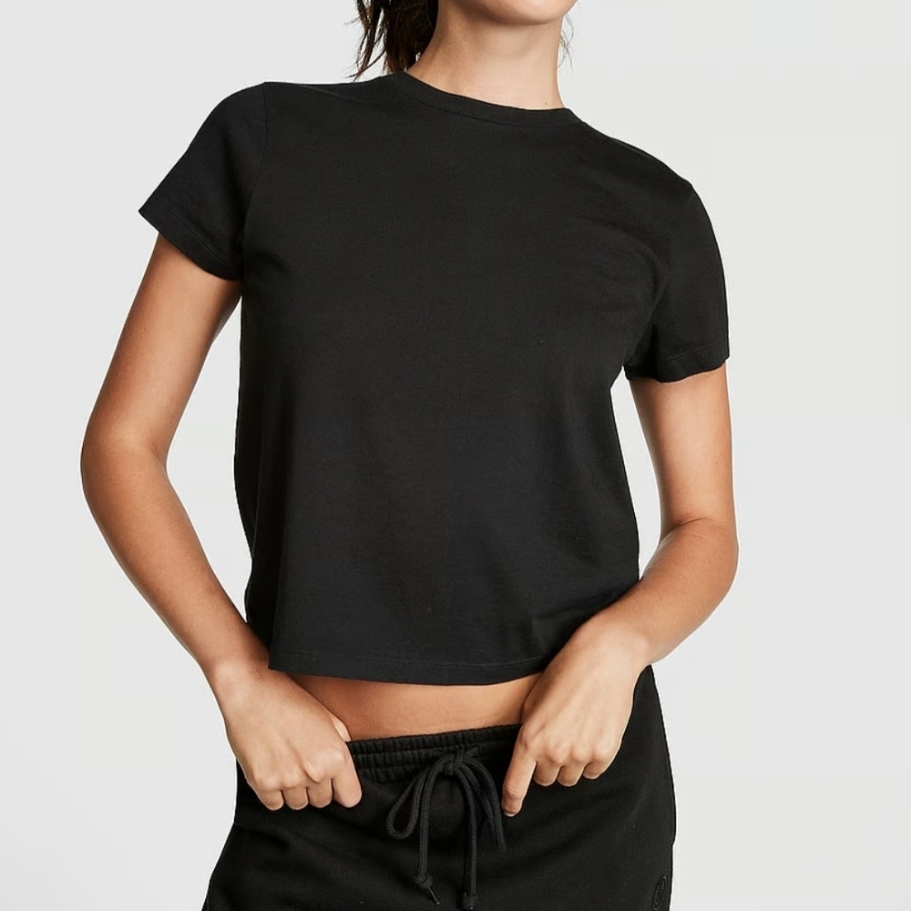 PINK Womens Black Crop Top Size XXL NEW